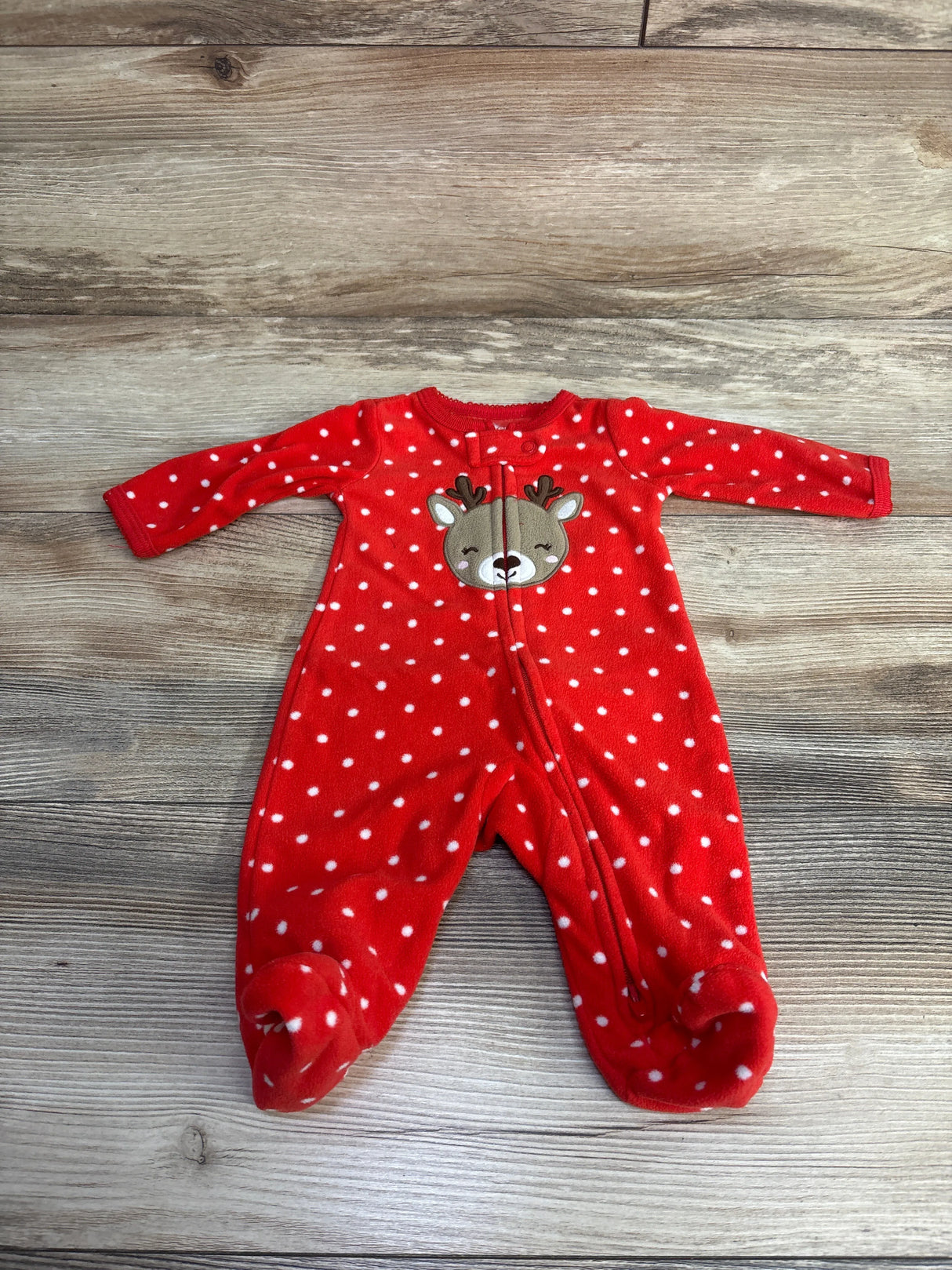 Carter's Reindeer Polka Dot Blanket Sleeper Red sz Newborn