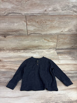 Old Navy Waffle Knit Henley shirt Grey sz 18-24m