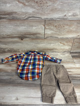 Mick Mack 2pc Plaid Romper & Pants Set Multicolored sz 3-6m