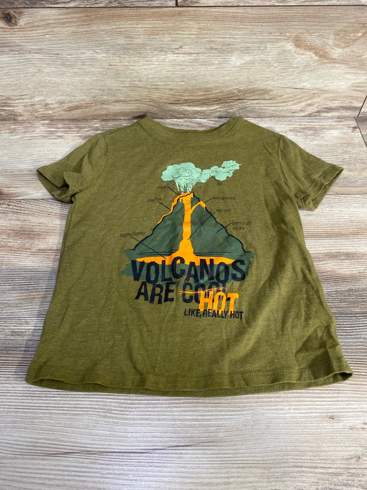 Cat & Jack Volcano Shirt Green sz 4-5T