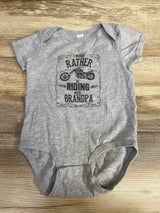Rabbit Skins I Would Be Rather Be Riding With Grampa Bodysuit Grey sz 18m