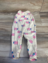 Cat & Jack Hippo Print Sleeveless Jumpsuit Ivory sz 12m