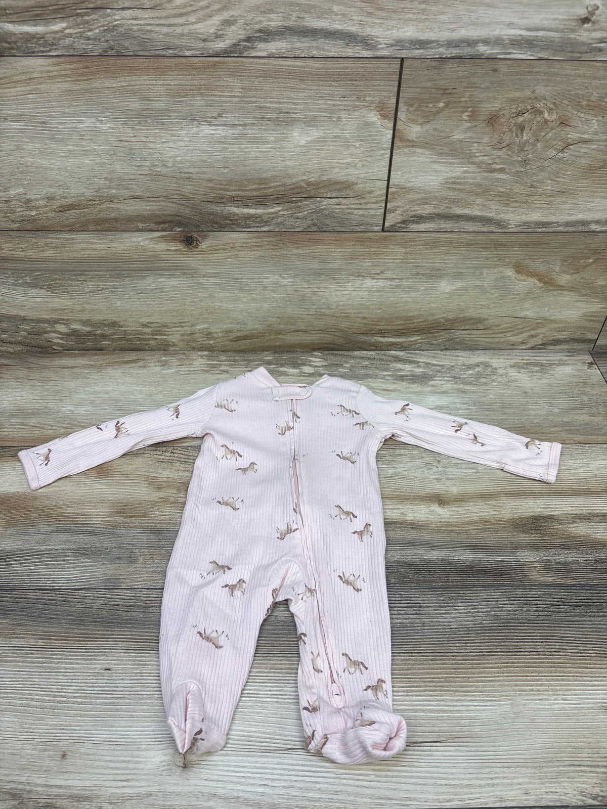 Carter's Horse Print Ribbed Sleeper Pink sz 3m