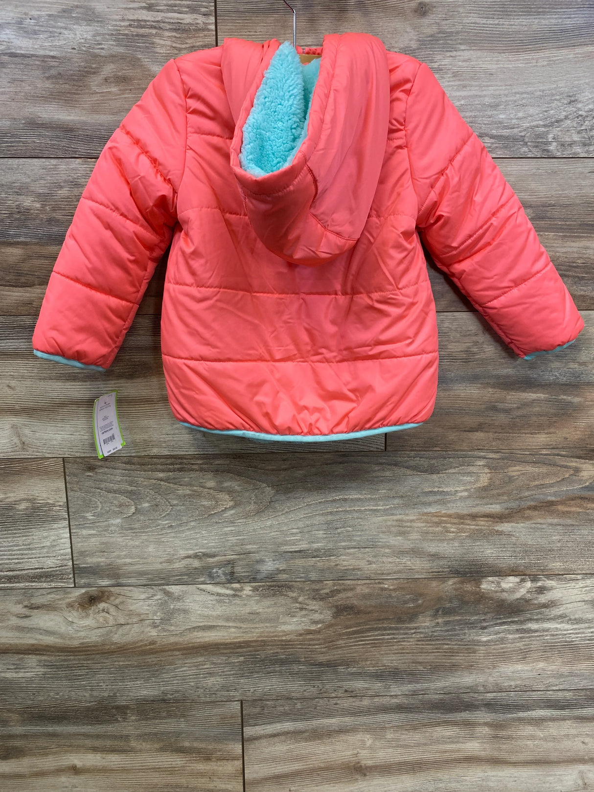 NEW Carter's Full Zip Faux Fur Puffer Jacket Pink sz 4T