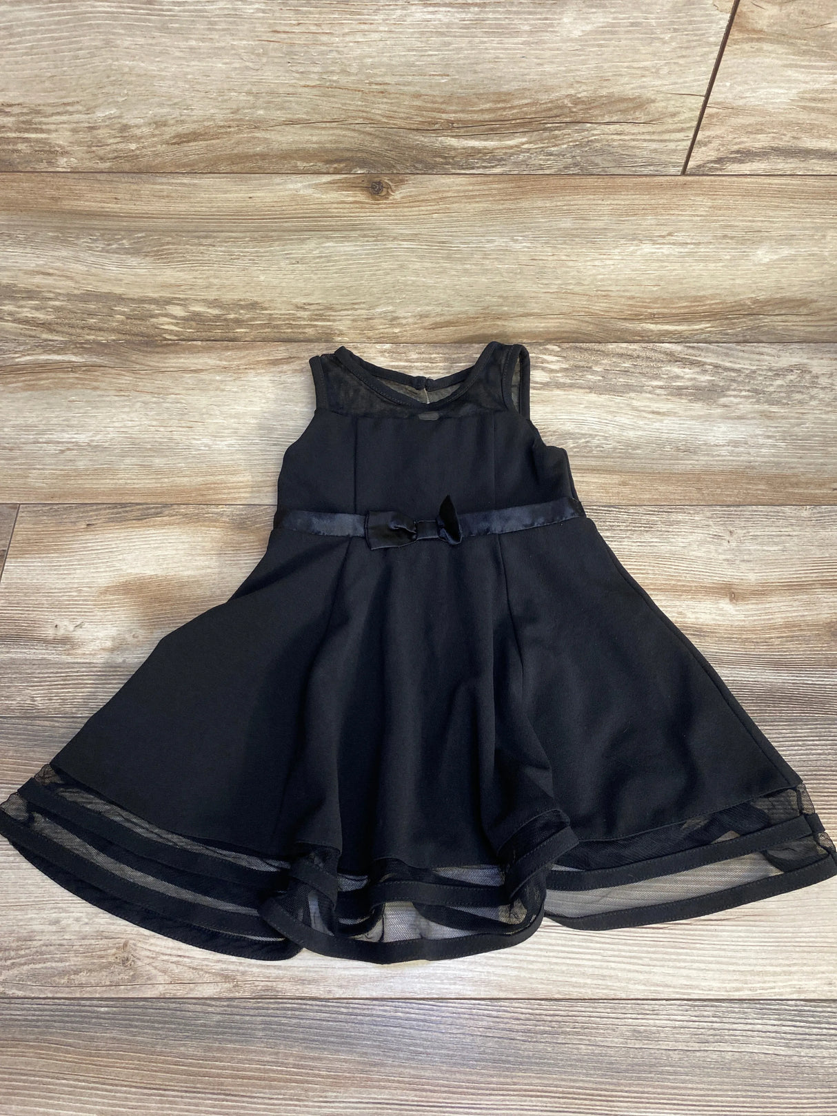 Calvin Klein Illusion Mesh Bow Front Dress Black sz 4T - Me n Mommy To Be