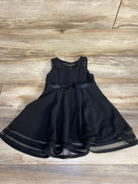 Calvin Klein Illusion Mesh Bow Front Dress Black sz 4T - Me n Mommy To Be