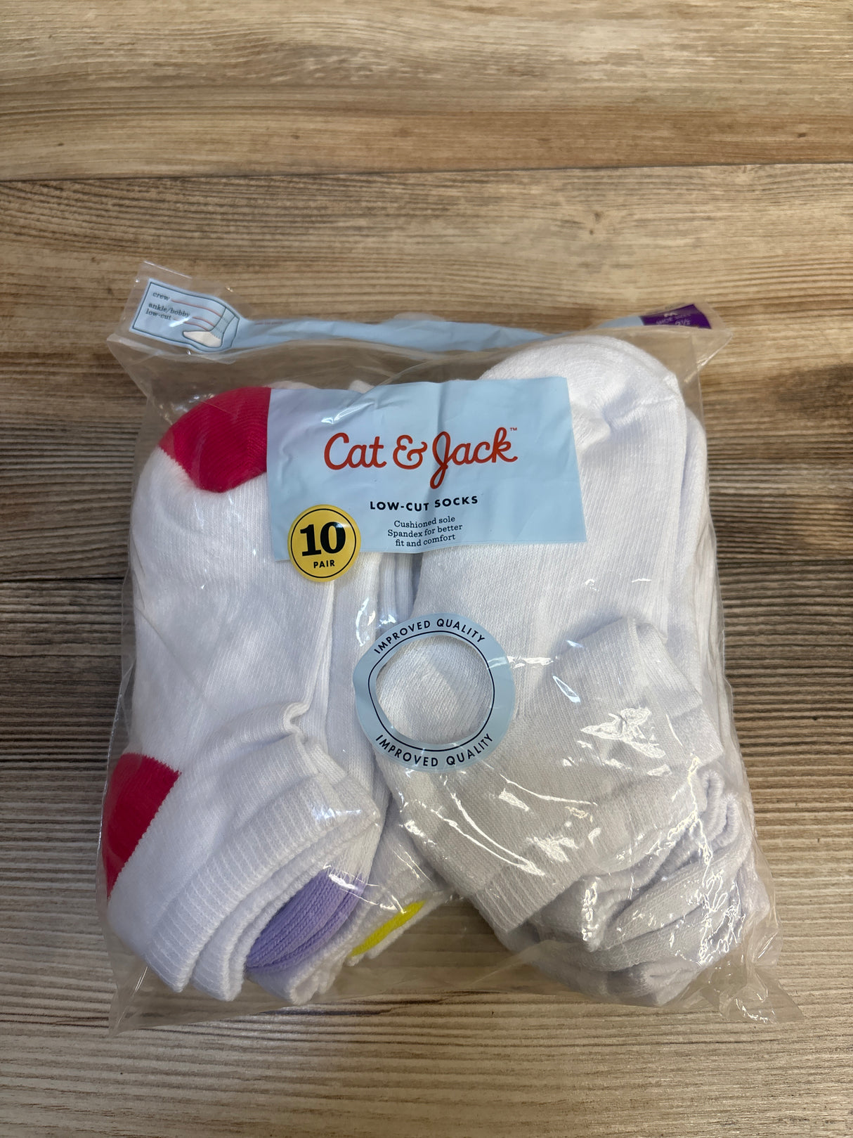 NEW Cat & Jack Low Cut Socks 10pk sz 9c-2.5Y