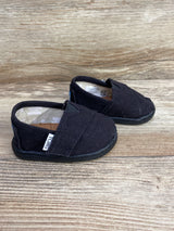 Toms Tiny Alpargata Shoes Black sz 3c