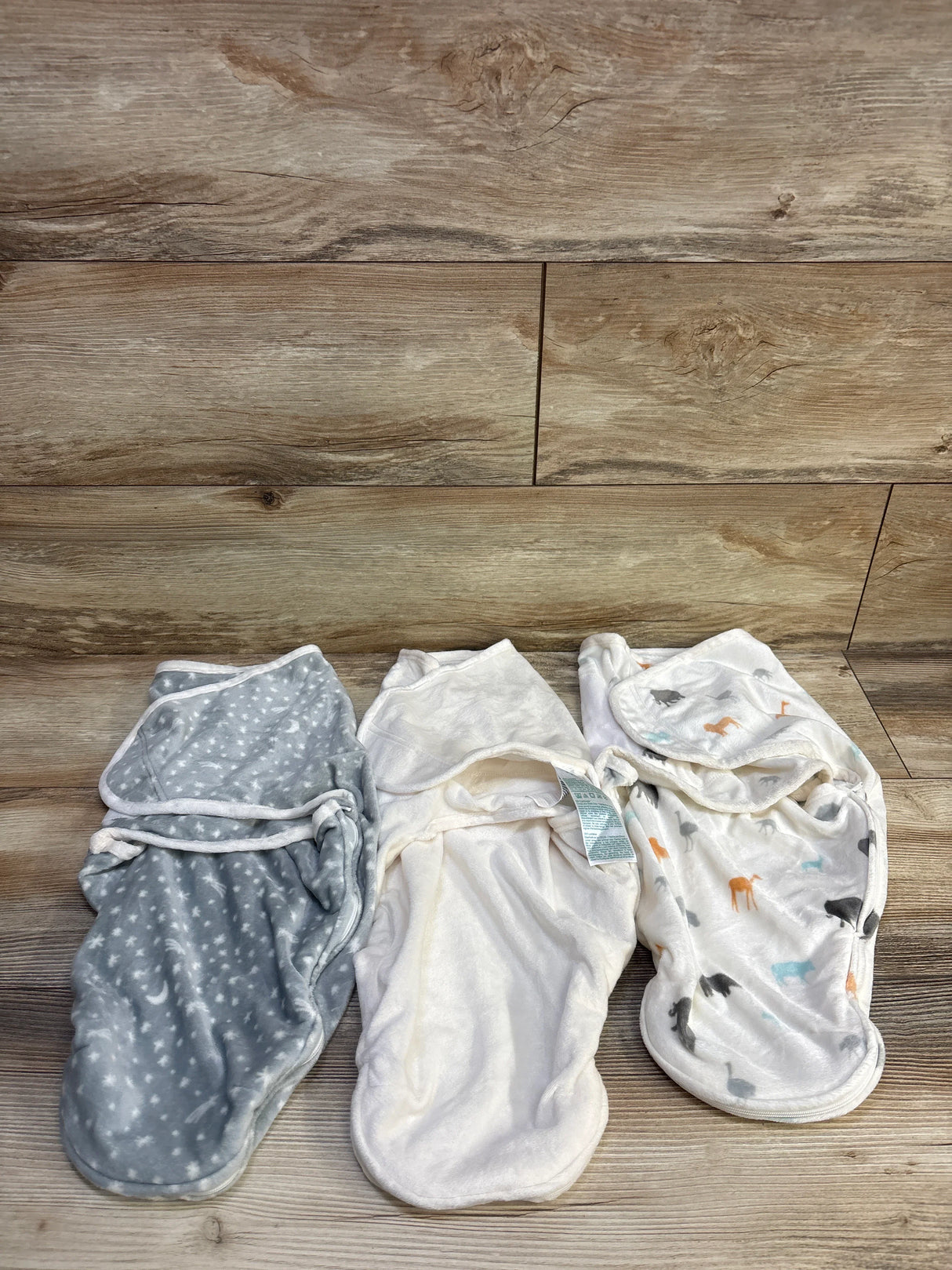 Aden + Anais 3pk Velour Swaddle Wraps Ivory sz 0-3m