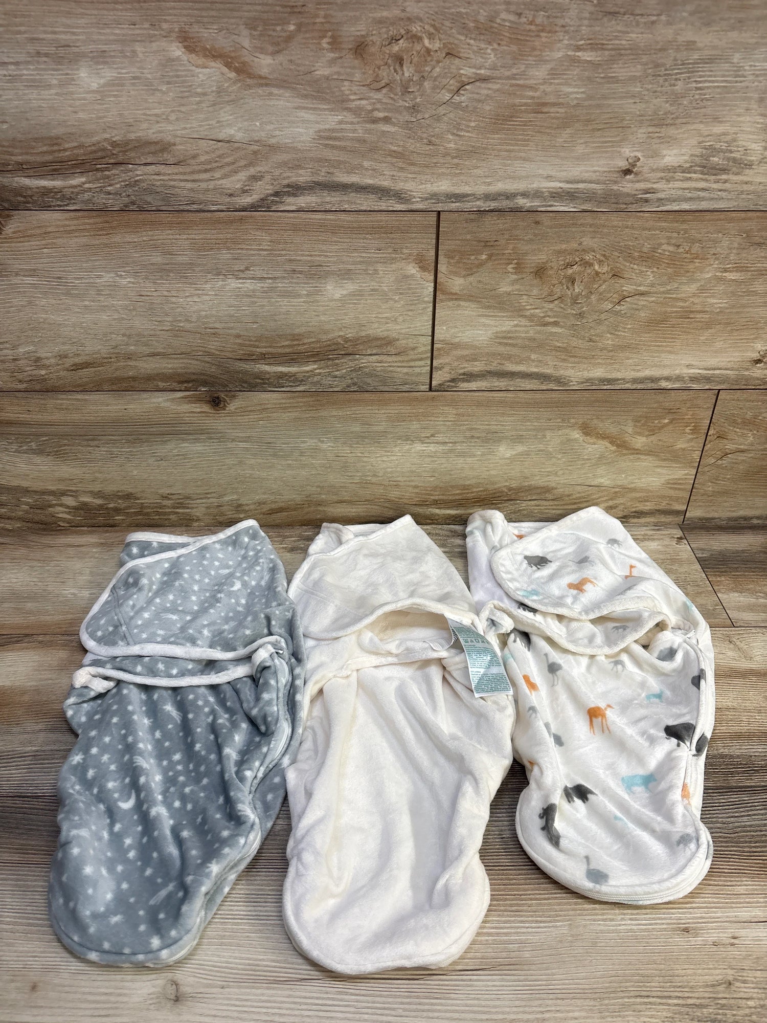Aden + Anais 3pk Velour Swaddle Wraps Ivory sz 0-3m