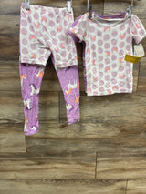 NEW Just One You 4pk Sleep Set Rainbow & Unicorn Print Purple sz 4T
