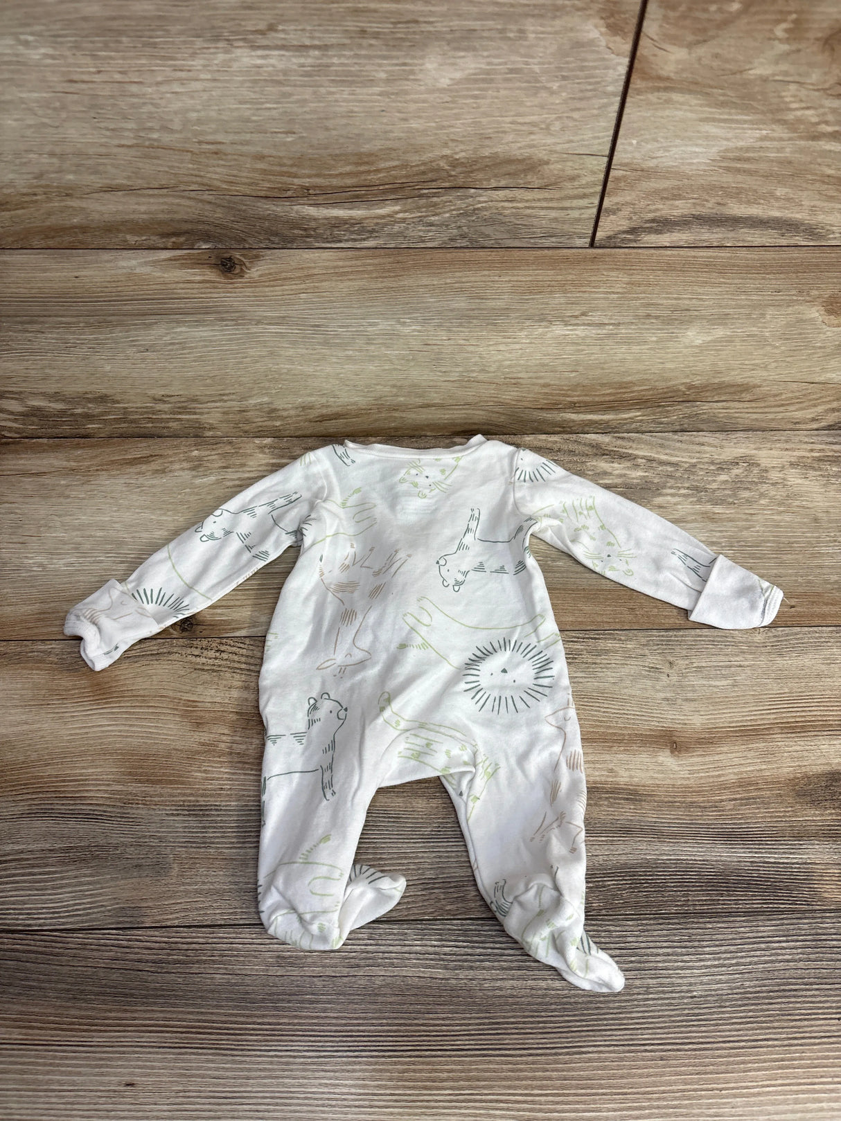 Carter's Animal Print Sleeper White sz Newborn