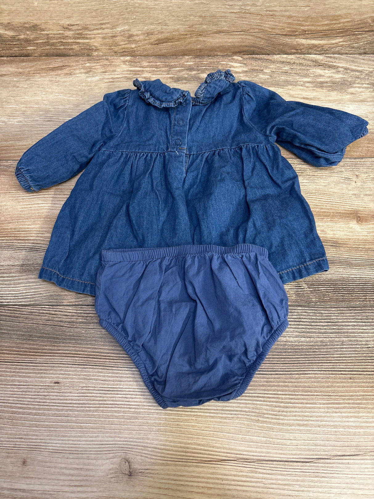 Cat & Jack 2pc Chambray Dress & Bloomers Blue sz 0-3m - Me n Mommy To Be