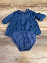 Cat & Jack 2pc Chambray Dress & Bloomers Blue sz 0-3m - Me n Mommy To Be