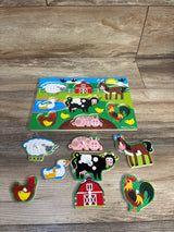 Melissa & Doug Wooden Peg Puzzle - Farm 8pc