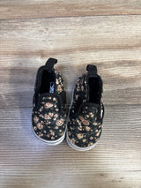 Vans Slip On V Crib Shoes Floral Black sz 4c