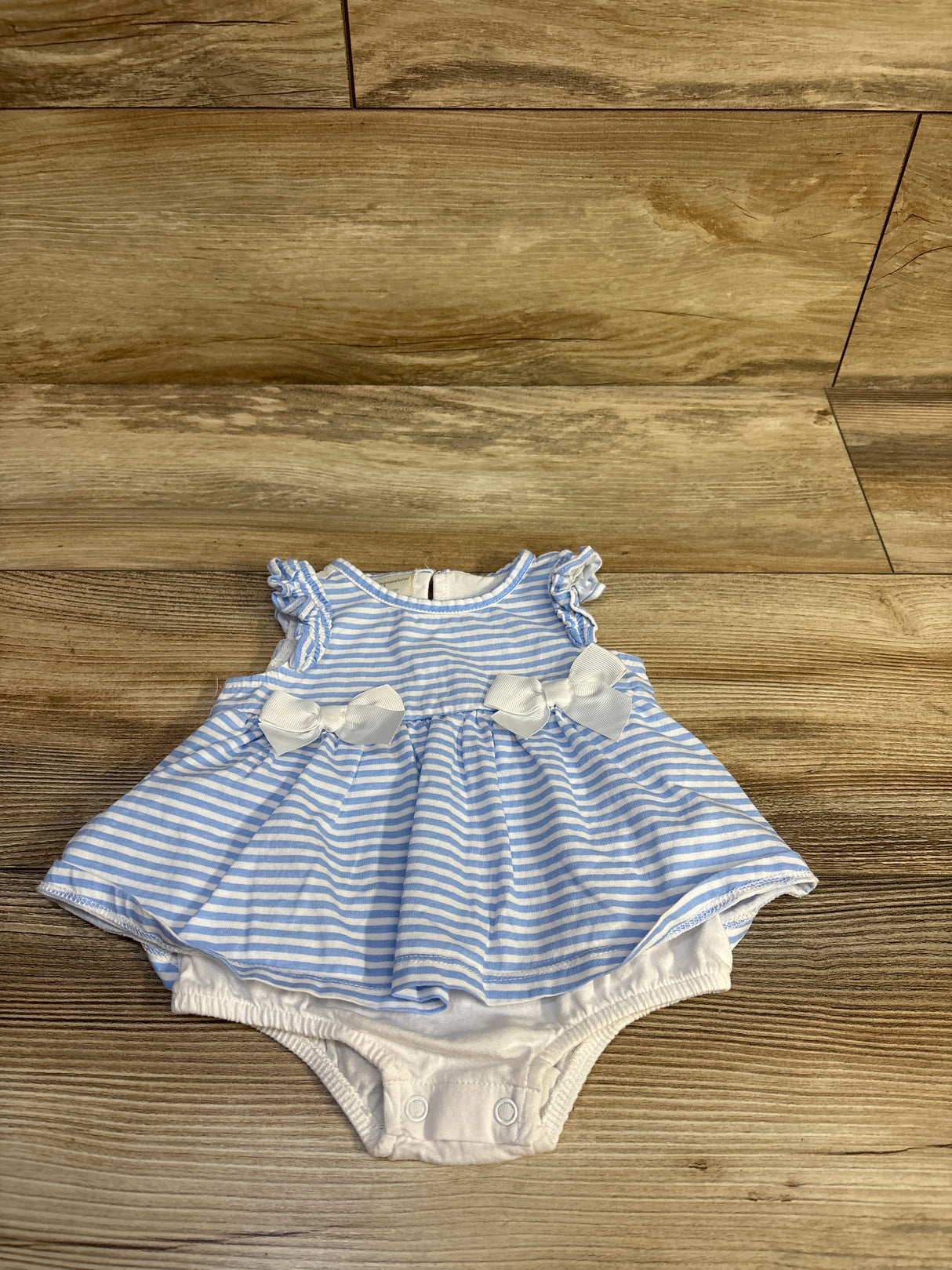 First Impressions Striped Bodysuit Dress Blue sz 3-6m
