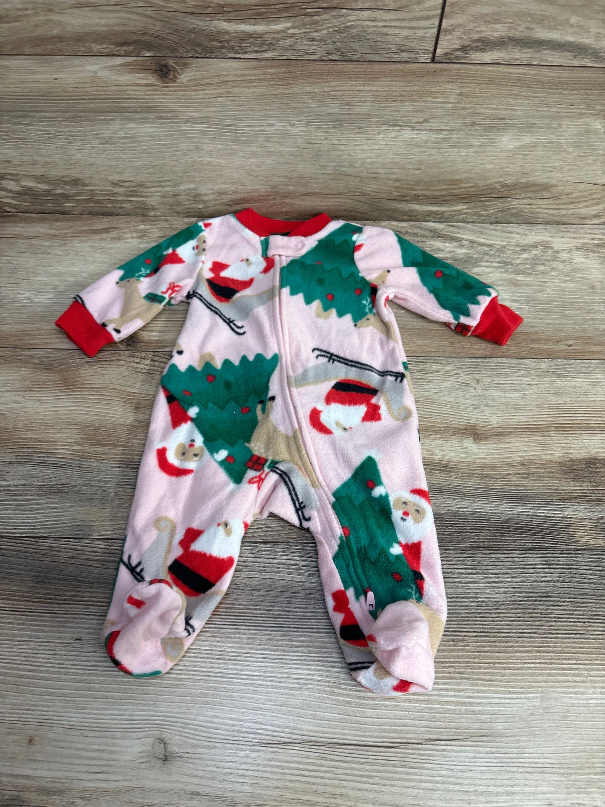Carter's Christmas Blanket Sleeper Pink sz 3m