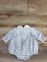 Whimsy Bay Turkey Time Peter Pan Collar Bubble Romper White sz 12m