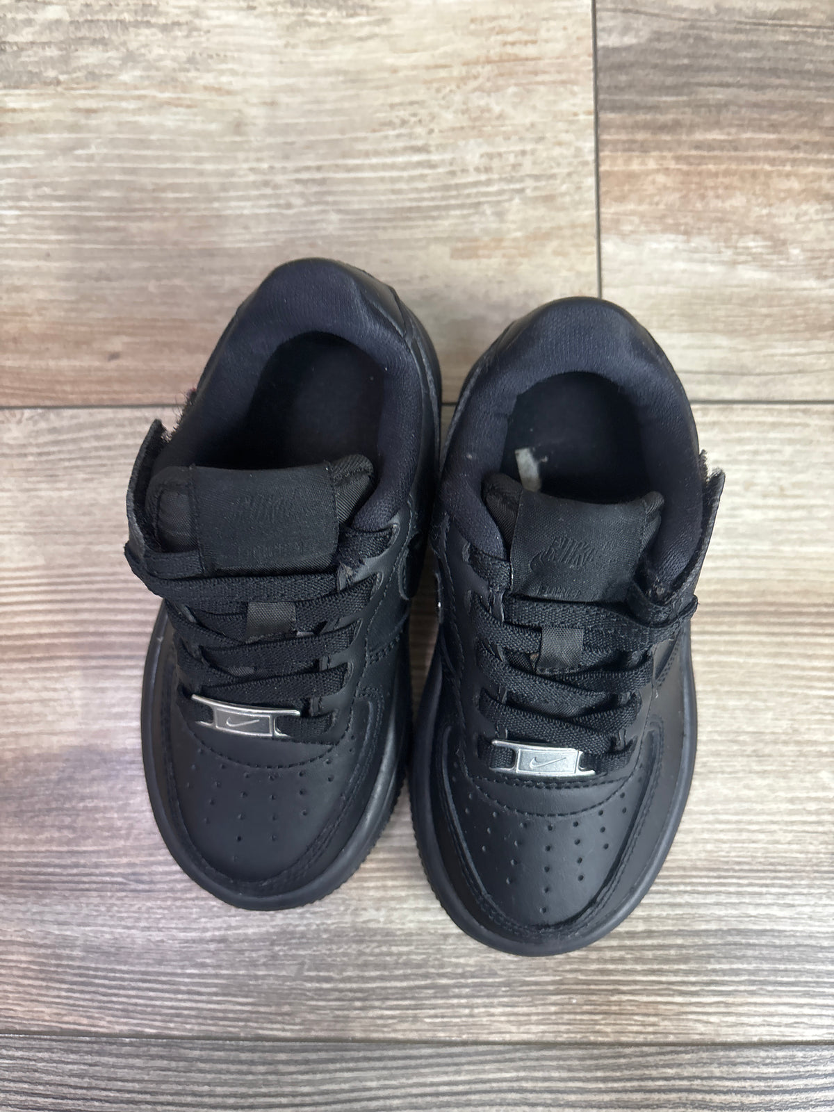 Nike Force 1 Low EasyOn PS 'Triple Black' Sneakers sz 8c
