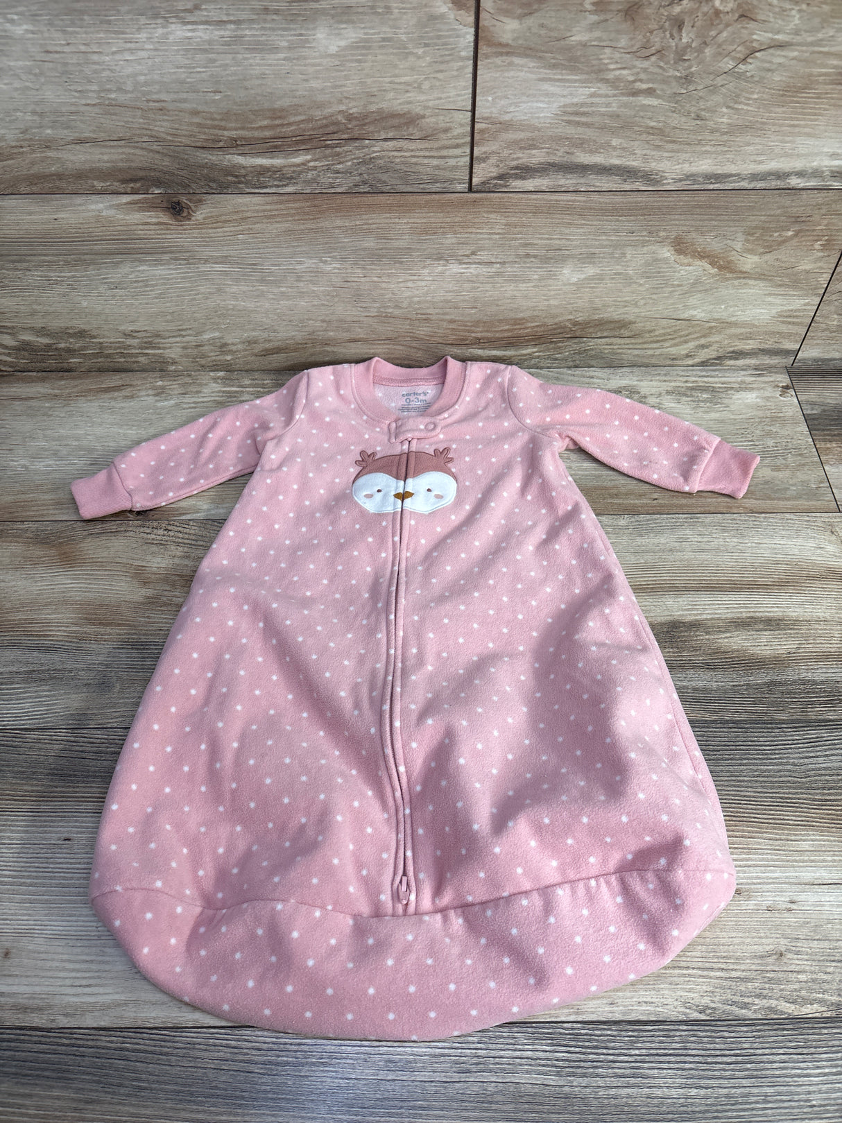 Carter's Polka Dot Fleece Sleep Bag Pink sz 0-3m