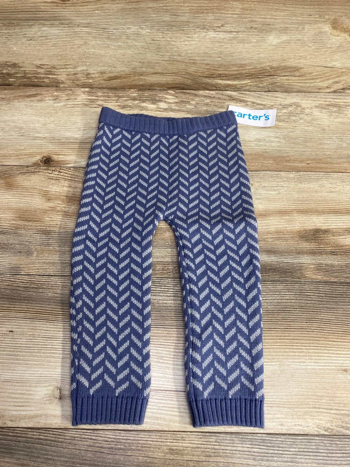 NEW Carter's Chunky Sweater Knit Leggings Blue sz 24m