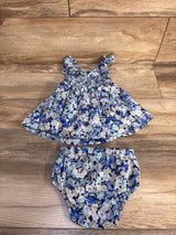 Baby Gap 2pc Smocked Dress & Bloomers Set Blue sz 3-6m