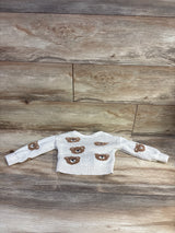Cat & Jack Bear Knit Cardigan Cream sz 18m