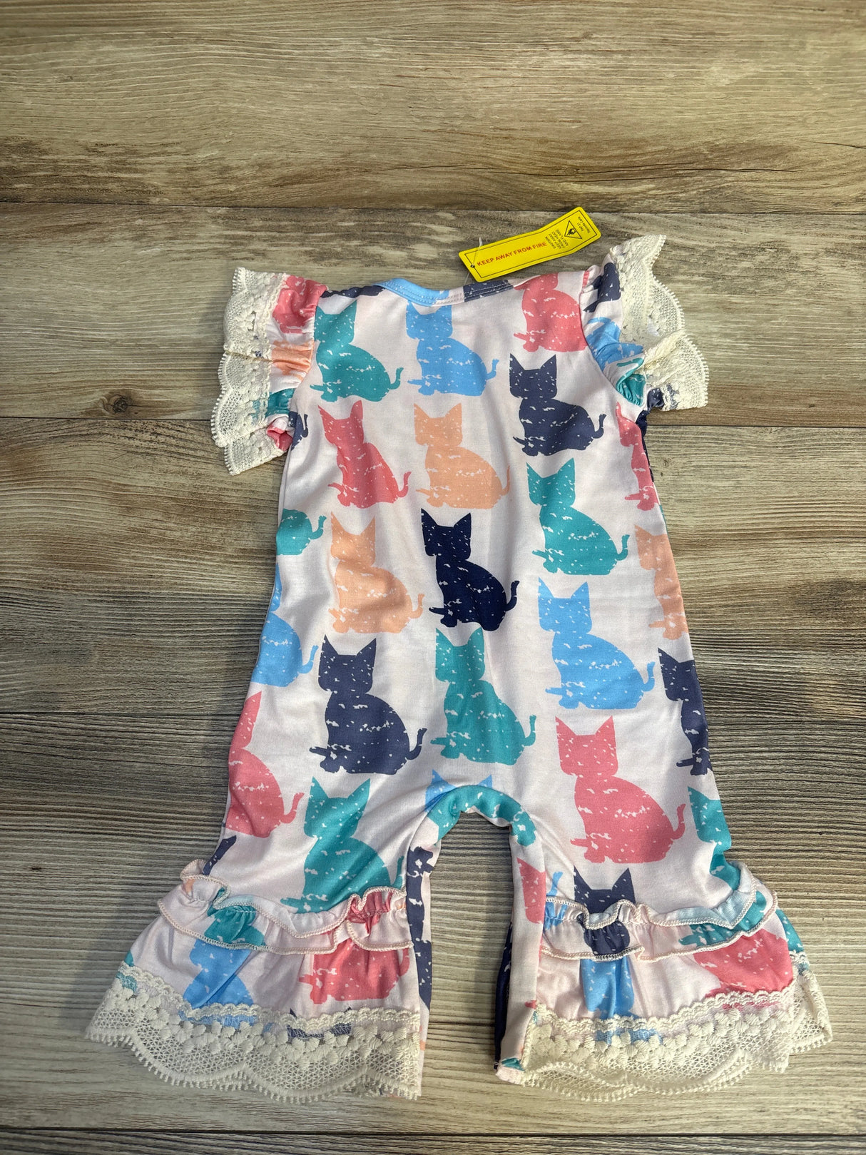 NEW Shein Cat Print Jumpsuit Pink sz 0-3m