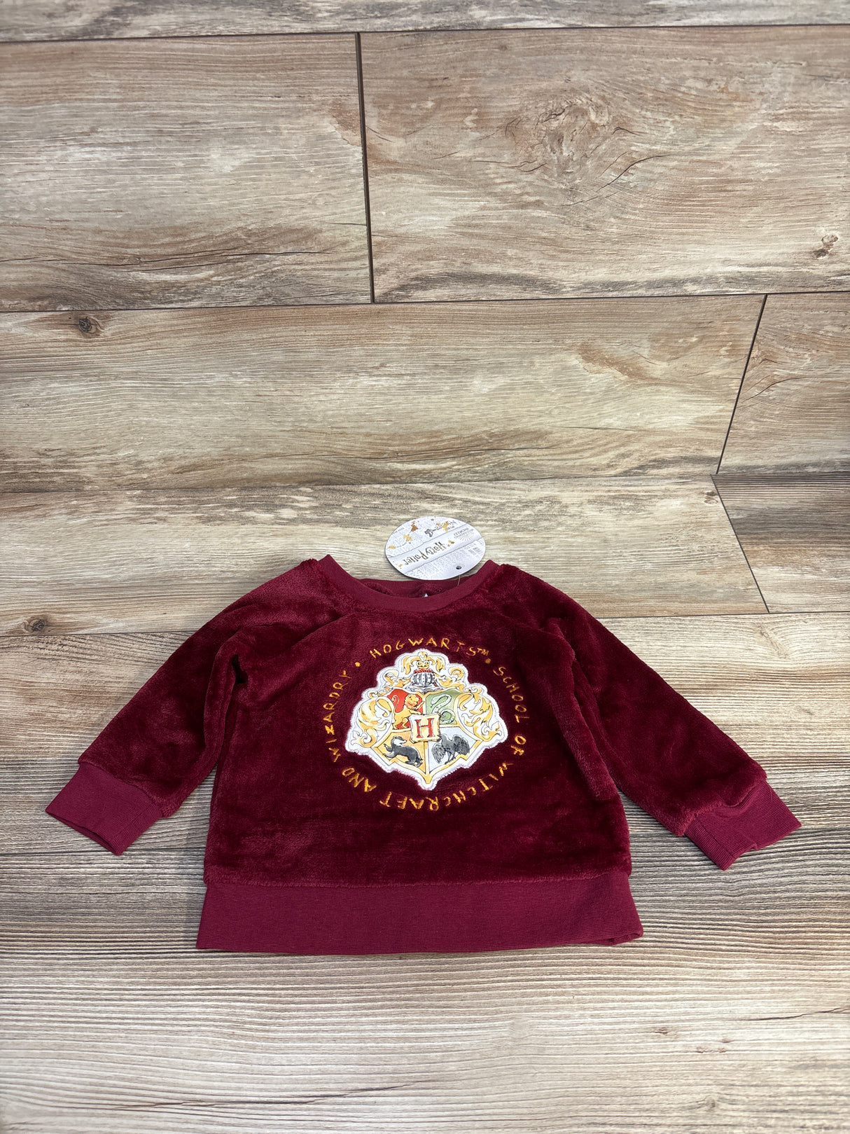 NEW Wizarding World Harry Potter Plush Pull Over Sweater Burgundy sz 12m