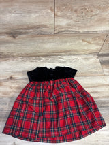 Edgehill Collection Black Velvet & Red Tartan Plaid Dress sz 9m