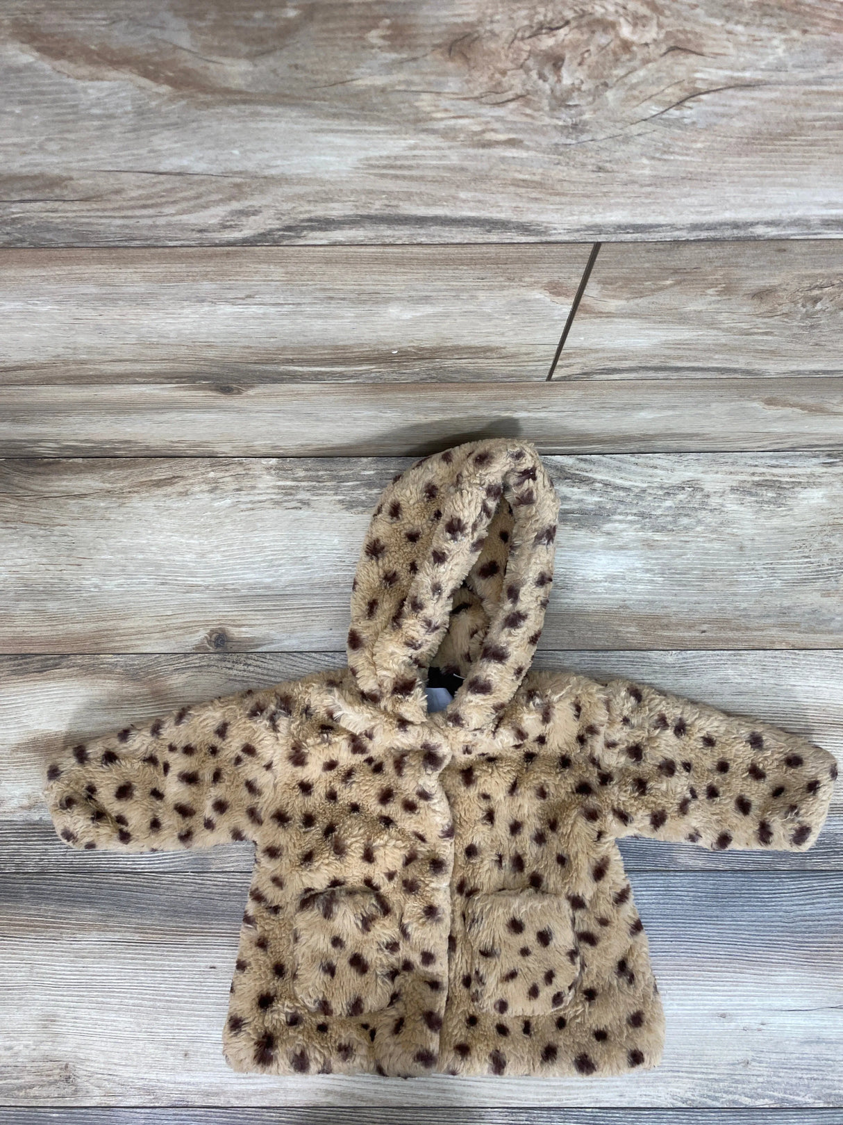 Zara Baby Girl Fluffy Cheetah Jacket sz 6-9m