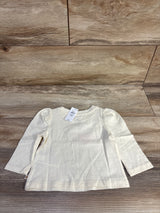 NEW Baby Gap Long Puff Sleeve Shirt Cream sz 6-12m