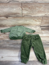 Little Me Velvet Dino Sweater & Joggers 2pc Set Green sz 9m