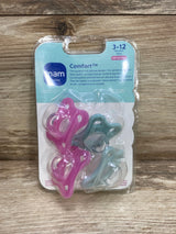 NEW MAM 4Pk Comfort Pacifiers Cherry Blossom / Grey Green 3-12m