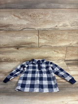 Carter's Henley Pull Over Fleece Buffalo Print Blue sz 3T