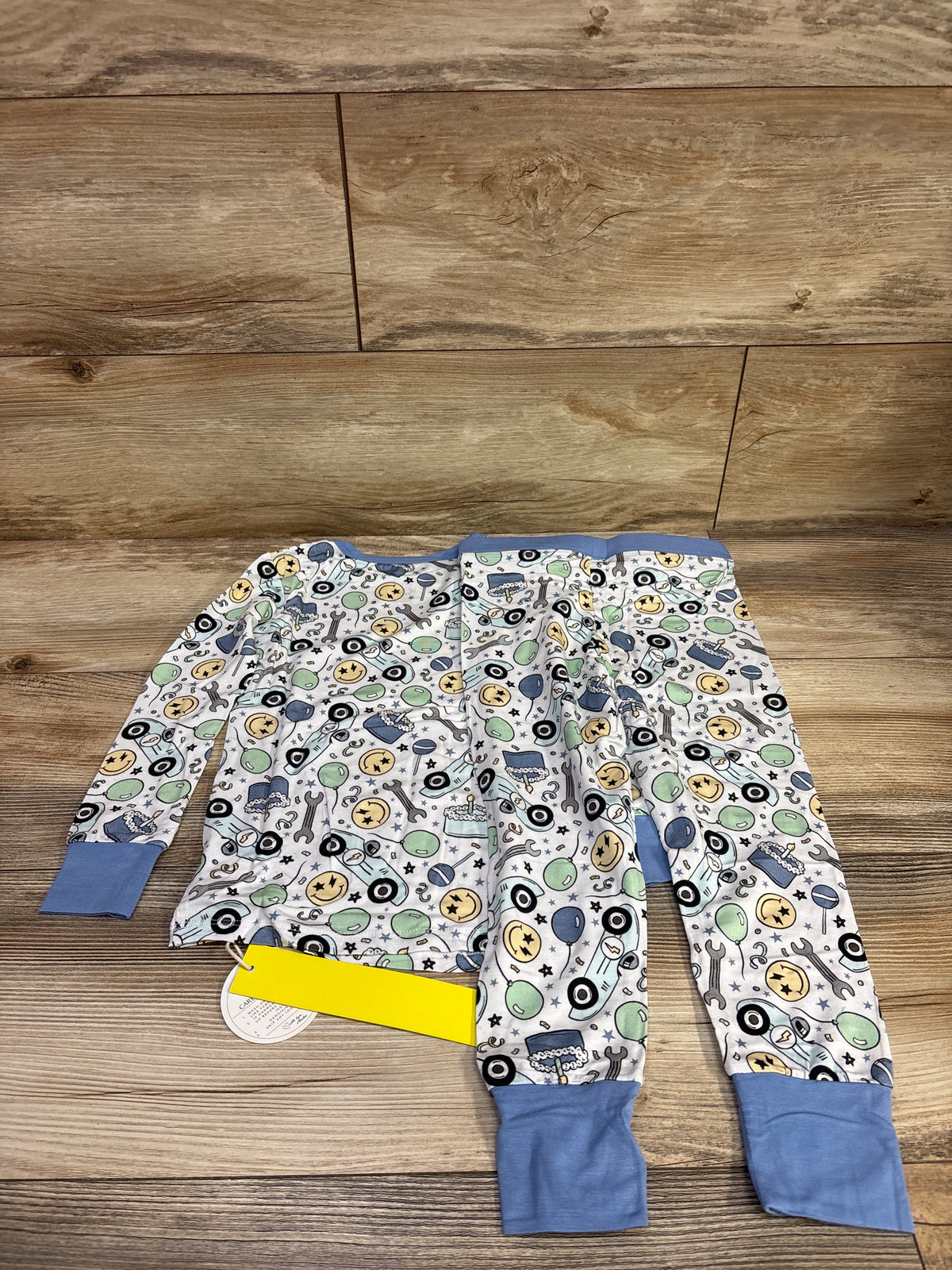 NEW Monkee Roos 2pc Racing to my Birthday Bamboo Pajama Set White sz 5T