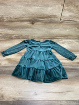 Old Navy Velvet Tiered Dress Green sz 18-24m