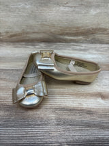 River Island Bow Mary Jane Flats Gold sz 3c