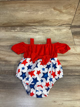 Shein Off-Shoulder Star Print Romper Red sz 3-6m