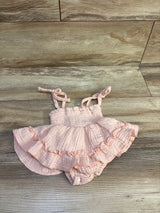 Smocked Gauze Bodysuit Dress Pink sz 3-6m