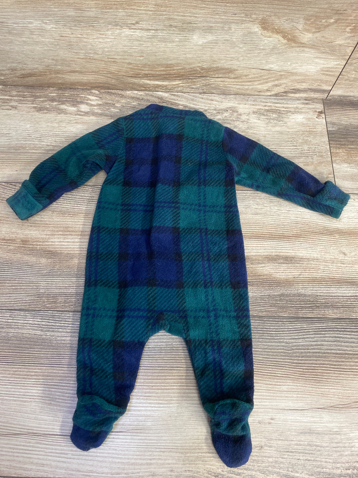 Old Navy Buffalo Print Blanket Sleeper Green sz 0-3m