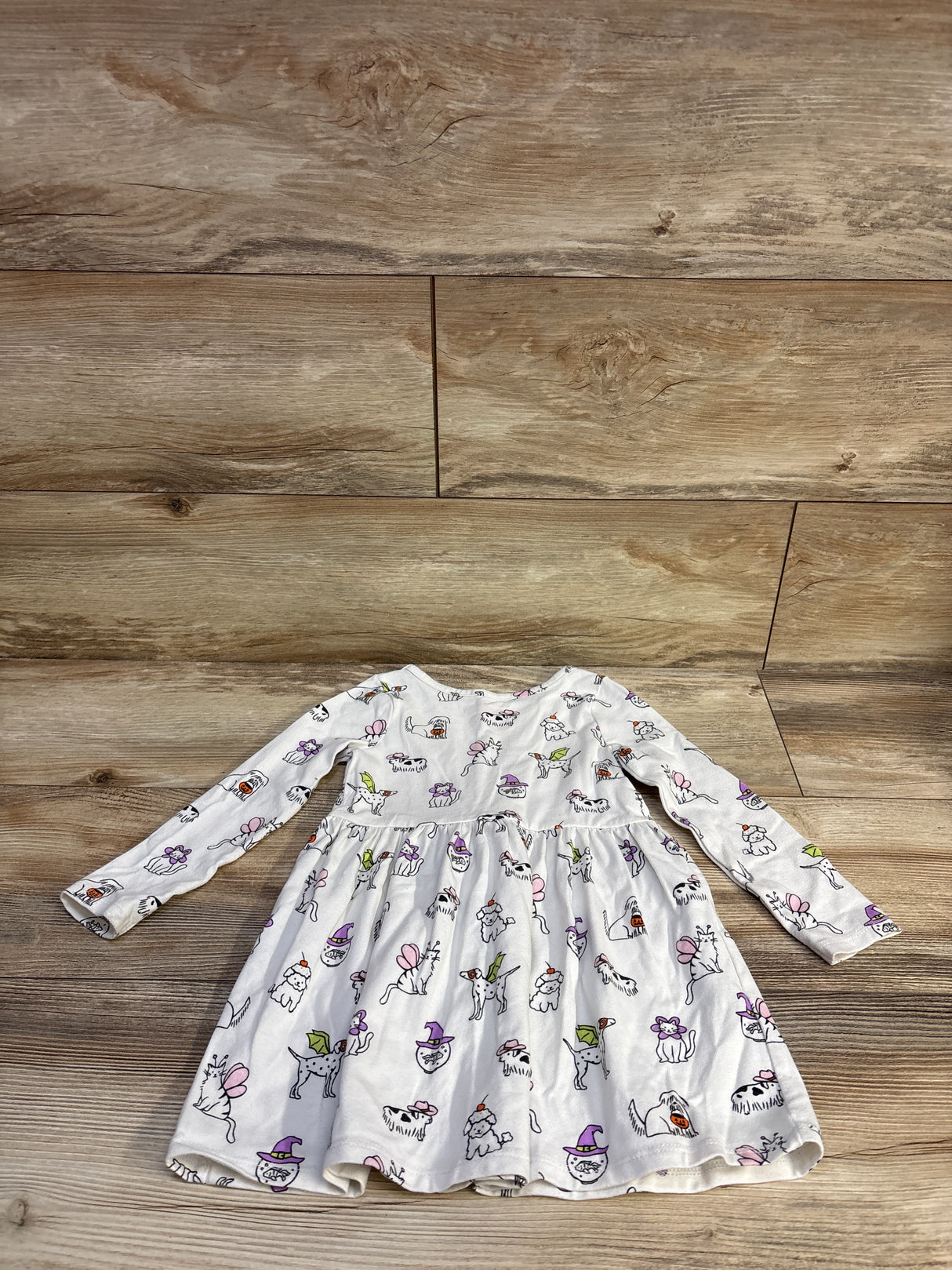 Cat & Jack Halloween Long Sleeve Dress White 3T