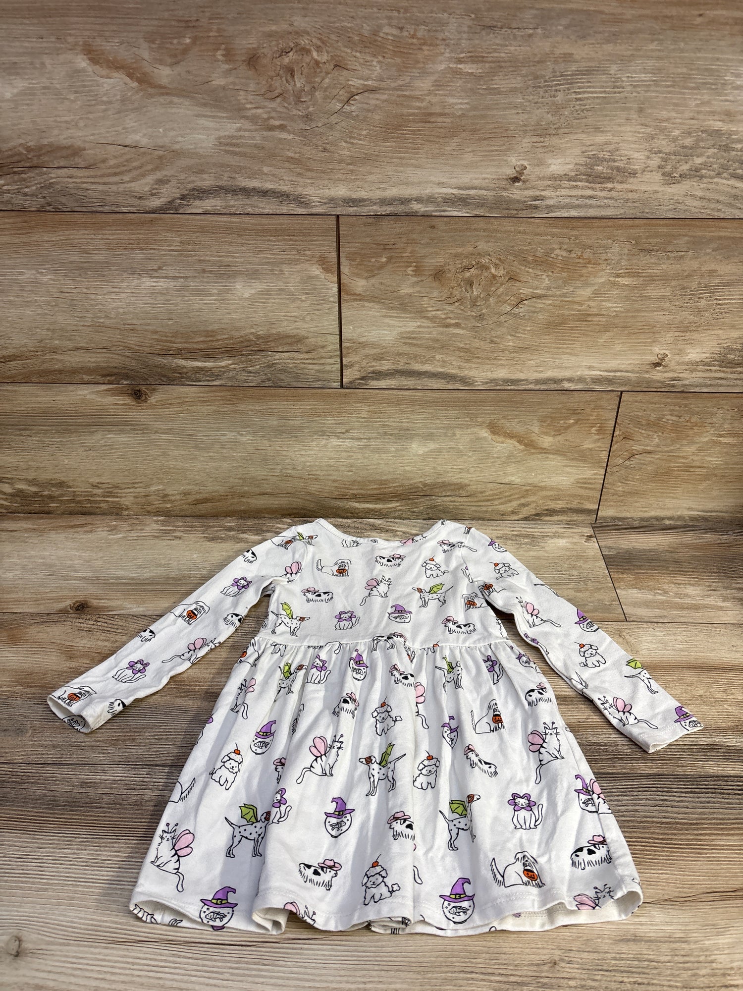 Cat & Jack Halloween Long Sleeve Dress White 3T