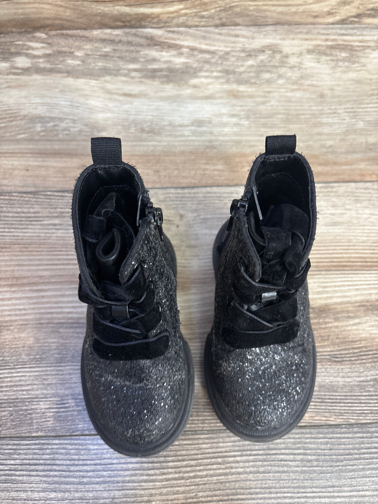 Cat & Jack Glitter Boots, Black sz 6c