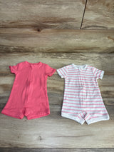 Hanes 2pk Shortie Sleepers Pink sz 0-6m