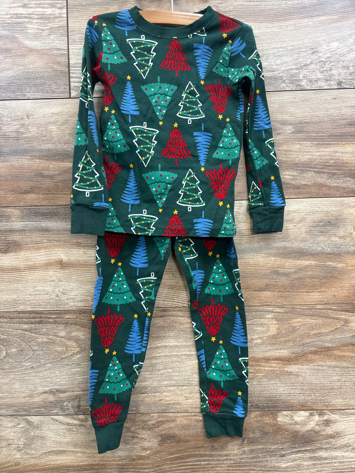 Carter's 2pc Christmas Tree Print Pajama Set Emerald sz 4T