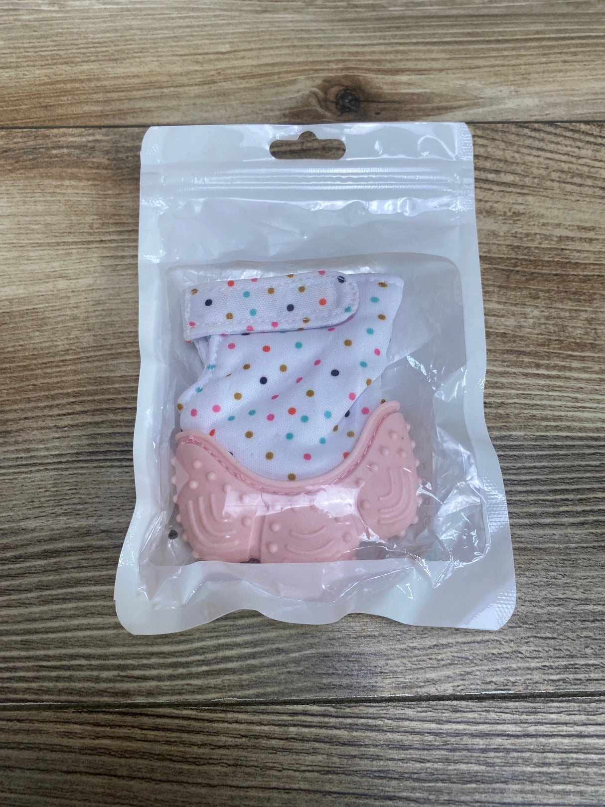 NEW Silicone Soothing Teething Mitt Pink