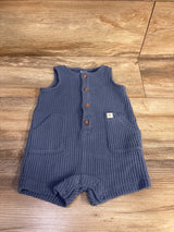 Just One You Knit Henley Shortie Romper Blue sz 9m