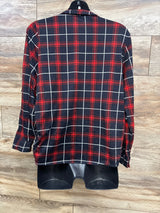 Eden & Olivia Maternity Plaid Button Up Flannel Red sz XL